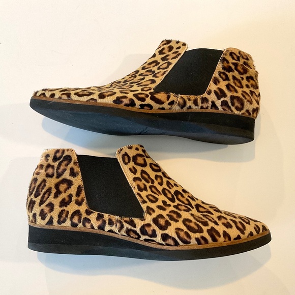 FABIO RUSCONI Italy Animal Print  Calf Hair Pointed Toe Booties Size EU 37 - Picture 3 of 8